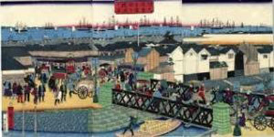 浮世絵でみるブラントンの吉田橋